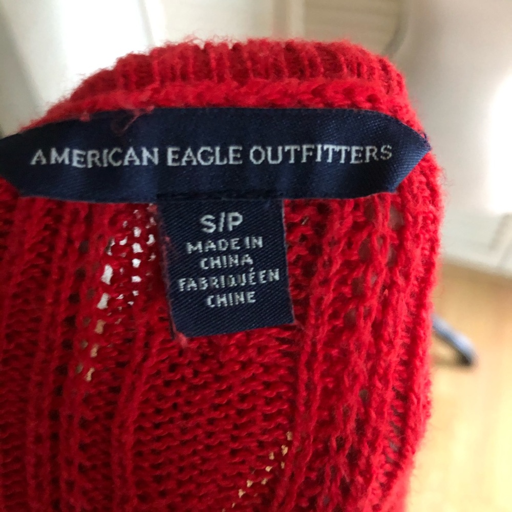 American Eagle Red Wool Knit Pullover Sweater - image 6